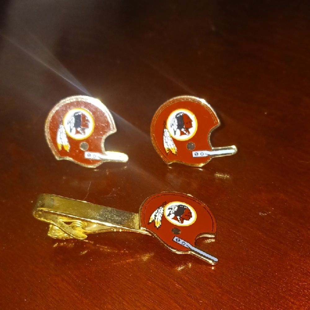Vintage Football Washing Redskins  Cufflinks And Tie Clip